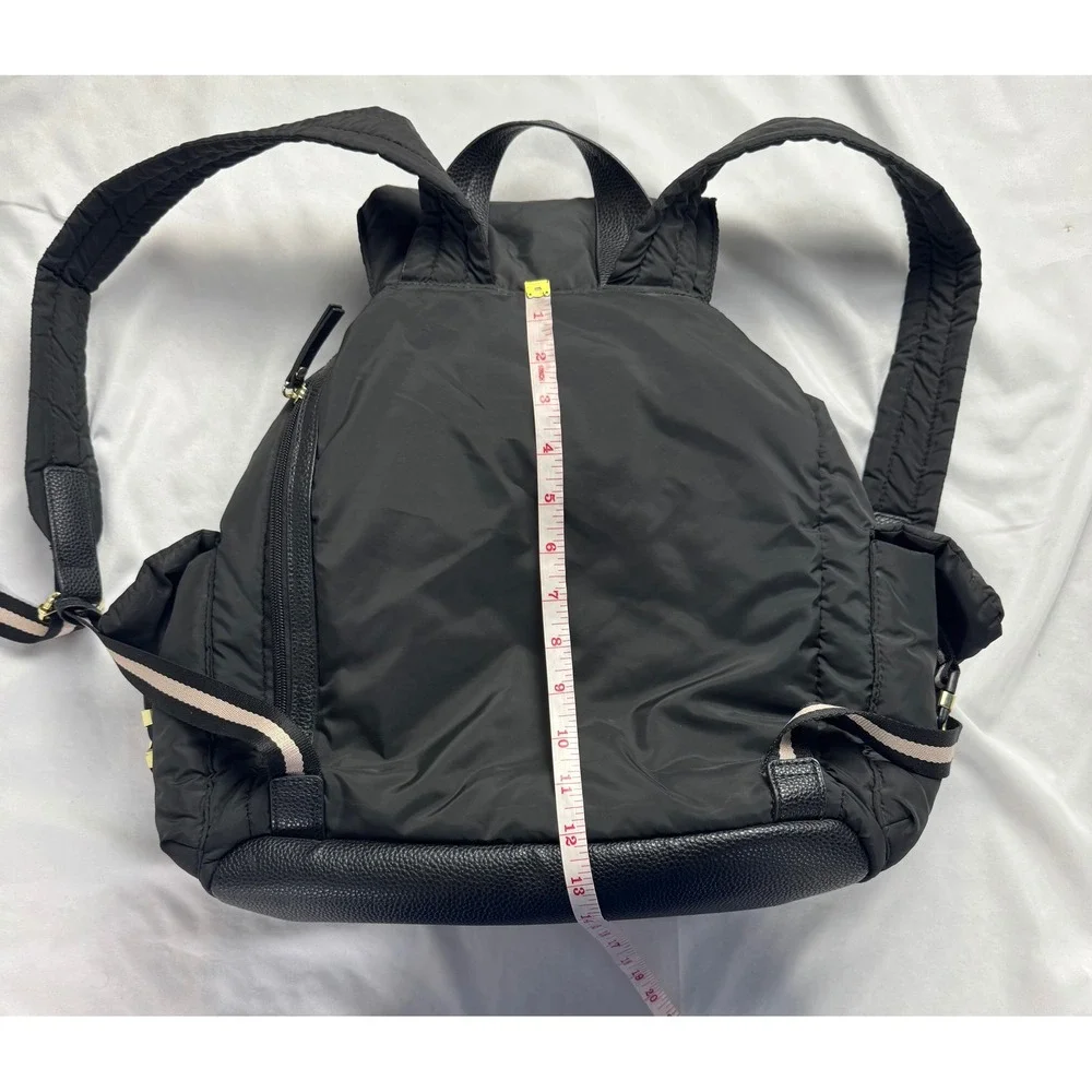 Tommy Bahama Black Nylon Puffer Backpack Gold Buckle Quilted Travel Bag